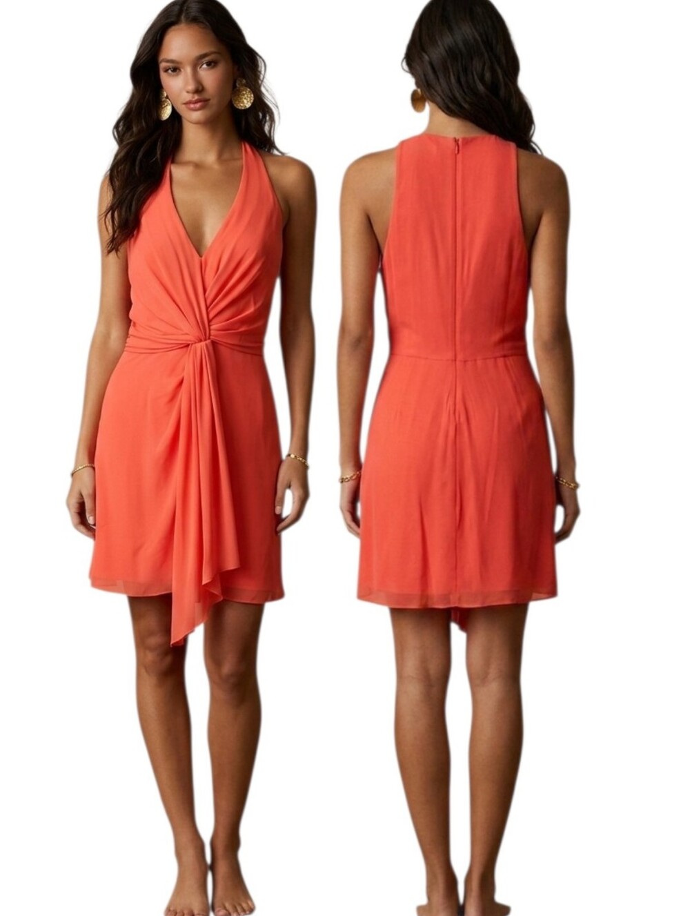HAUTE HIPPIE "Trails End" Twist Front Silk Dress - Size 4